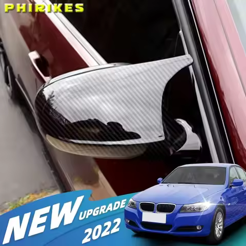Carbon Fiber Glossy black Side Mirror Cover Replacement for BMW E90 E91 E92 E93 E81 E87 E82 E88 3 Se