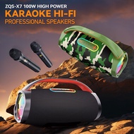 Sing-e PORTABLE SPEAKER ZQS-X7W 50Wx2 WITH 2 WIRELESS MICROFONE RECHARGEABLE