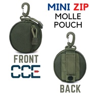 EDC Mini Zip Molle Pouch Tactical Coin Purse Round Multifunction Earphone Key Bag Sports 1000D Nylon