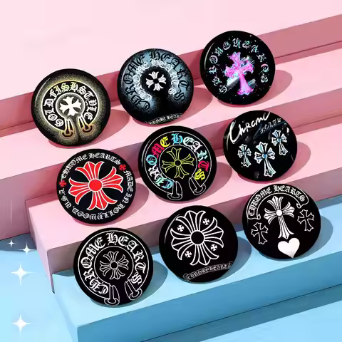 Luxury Brand C-Chrome Hearts Tinplate Soft Button Pin Brooch Metal Badge Custom Jewelry Accessories 