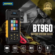 AUTOOL BT960 Car Battery Tester With Printer 0-80V Lithium Battery Test Lead Acid Battery Analyzer