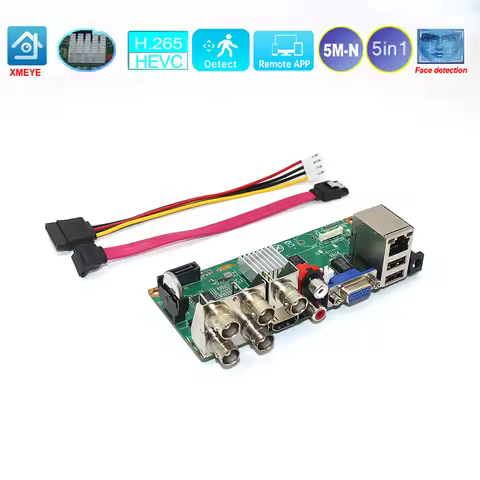Xmeye Dvr 4 Channels 5M-N Board Video Surveillance Recorder Module With Onvif Audio Over Coaxial For