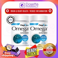 [FREE VOUCHER] MEGALIVE OMEGA 600/300 (EXP: 08/25) 2 X 100S - ANTIOXIDANT, ANTI-INFLAMMATION, GOOD FOR HEART &amp; BRAIN