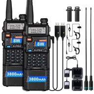 UV-5R Ham Radio Handheld 8 Watt Two Way Radio Walkie Talkies Long Range Dual Band USB Rechargerable