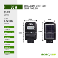 BOSCA Solar Street Light LED IP65 S02 30W 60W 90W 120W with Solar Panel 6w 8w 12w 16w Remote control