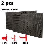 แผงแขวนเครื่องมือ แผงแขวนของ แผง ใช้สําหรับหลายสถานการณ์(90x45 cm) DIY Pegboard Size ฟรีตะขอ 21 อัน