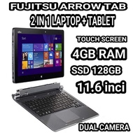 DETACHABLE FUJITSU ARROW TAB ,,SSD128GB,2 IN 1 VERY GOOD CONDITION