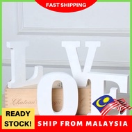 Stand Wooden Alphabet A-Z Letters Number Huruf Kayu ABC Blocks White Home Lotus Christmas Decoration