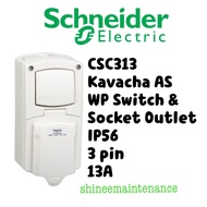 Schneider Kavacha AS Weatherproof Switch and Socket Outlet CSC313