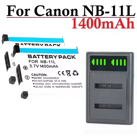 1400mAh NB 11L Battery Charger With NB11L NB-11L Battery Set For Canon SX410 is SX420 is Lxus 182 IX