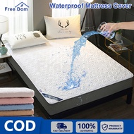 100% Waterproof Mattress Protector Cover Topper Quilted Garterized Bedsheet Double Size Single/Queen