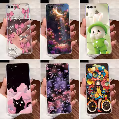 For iPhone 7 Plus A1784 Casing 8Plus A1897 Clear Soft TPU Cute Cat Rabbit Funny Pattern Back Cover F
