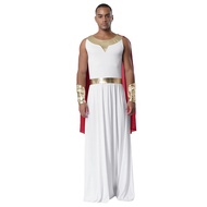 Men Ancient Greek Toga Outfit Halloween Cosplay Fancy Dress Costume Sleeveless Shoulder Drapes Greec