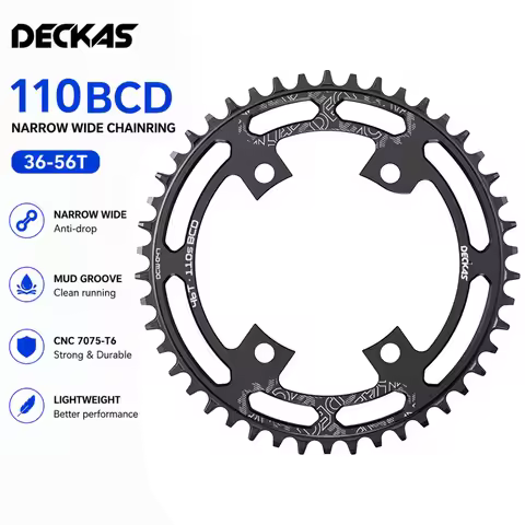 Deckas 110BCD Narrow Wide Road Bike Chainring 1x 9/10/11/12 Speed for Shimano R7100 R8100 R9200 R700