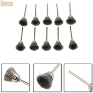 For Grinder Drill Stainless Steel 10pcs Mini Wire Brush Cup Silver Wire Brush