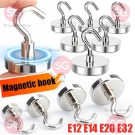 🎉𝐒𝐆 𝐋𝐨𝐜𝐚𝐥🎉4PCS Strong Magnetic Hook Hold Up To 34kg 5Pounds Diameter 20mm Magnets Quick Hook For Hom
