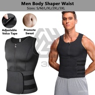 3H Fitness Men Body Shaper Waist Trainer Slet Slimm Fitness Trimmer Belt Fat Burn Shirt
