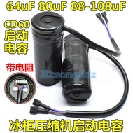 CD60 Refrigerator Fresh-Keeping Display Cabinet Freezer Compressor Starter Capacitor 330v64uF 80uF 8