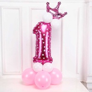 107cm Aluminum Film Balloon Baby Birthday 1-9 Number Balloon Number Latex Balloon Set