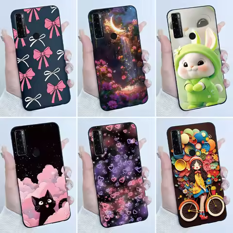 For TCL 20 SE XE 20R 5G Case Luxury Cute Love Rabbit Funny Black Soft Silicone Back Cover For TCL 20