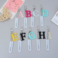 1Pcs Colorful A-Z Letter Keychains Simple 26 Initials Acrylic Keyring Earphone Case Pendant Gifts