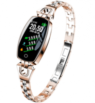 Others - H8智慧手環心電高清彩屏天氣預報防水心率血壓健康檢測女性手錶（金色）