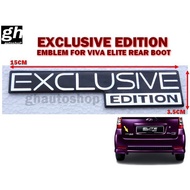 EXCLUSIVE EDITION logo emblem for VIVA ELITE rear boot