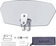 Justech Universal Motorcycle Windshield Adjustable Clip On Windshield Extension Spoiler Wind Air Def