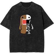 Domo Kun Fun Skull Pattern Wash Printed Men's Fashion Street Cotton T-shirt