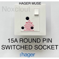 HAGER MUSE 15A SINGLE SWITCH SOCKET suis plug 15a