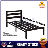 [FREE GIFT 1 X RM99 T-SHIRT]  3V Single Metal Bed Frame Super Base Support Up to 200KG (JN900FSBN) K