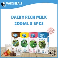 [200MLx6] DAIRY RICH Milk Full Cream/Chocolate/Banana/Strawberry
