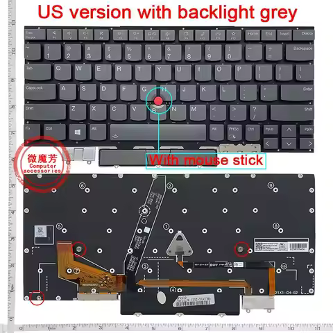 New US English Backlit Keyboard For Lenovo Thinkpad X1C 2021 / X1 Carbon GEN9 2021 X1C GEN10 2022 20