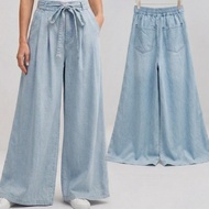 BDG Highwaist Long Jeans Culottes Baggy Long Pants with Elastic Waist