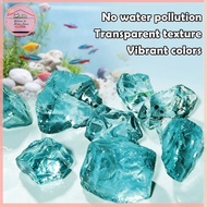 Aquarium Landscape Stones Blue Crystal Fish Tank Decor Fiberglass Light Green DIY Home