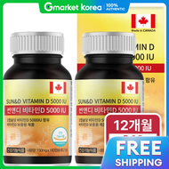 Canada Direct Import Sun D Vitamin D 5000Iu 2 Bottles (12-Month Supply)