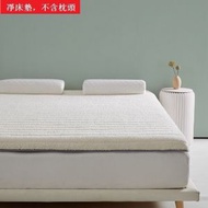 大豆纖維天然乳膠羊羔絨床墊（不含枕頭）【直線白-絨】【90*190cm標準款5cm】#H078037816