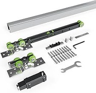 6FT/72in Pocket Door Track Kit with Soft Close and Soft Open, Commercial Grade, Aluminum, Simple to 