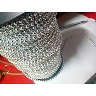 5 YARDS / 10YARDS / 20 YARDS Silver and Gold Round PLASTIC chain Cord by yard ball chain