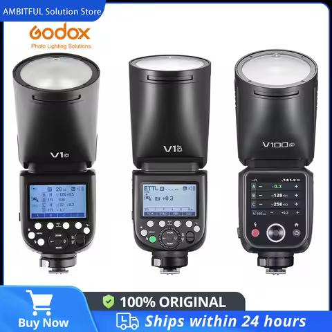 Godox V1 V1Pro V100 TTL Li-ion Round Head Camera Flash Wireless Speedlight For Canon Sony Nikon Fuji