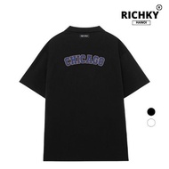 Richky Hanoi Premium Polo Collared T-Shirt Classic Chicago Letter Tee