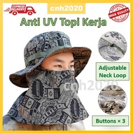 Topi Kerja Penutup Muka Anti UV Topi Askar Army Hat Topi Memancing Kebun Fishing Outdoor Gardening Cap Hat