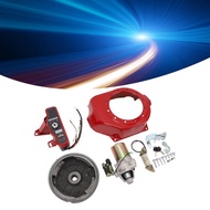 Wowowi Starter Motor Ignition Box Flywheel Cover Electric Start Kit Smoother Switch for GX160 GX200 