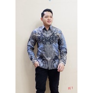 HIJAU KEMEJA Green LESMANA BATIK | Men's Long-Sleeved Batik Shirt | Men's Batik Shirt | Men's Long-S