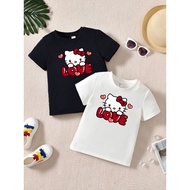 H3llo KITTY LOVE GIRLS' T-SHIRTS/GIRLS' CLOTHES/CHILDREN'S TOPS 2-10 YEARS