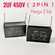2 Biji 2uf 450V Fan capacitor Soldering Type
