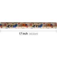 RUSPEPA Kraft Christmas Wrapping Paper Roll - Mini Roll - Christmas Cat in Sock Design for Holiday G