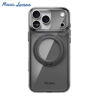 Manis Lemon ขาตั้งโปร่งใส 360 องศา Magnetic Case for iPhone 17 16 15 14 Pro Max ซองใส่โทรศัพท์ เคส ส