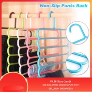 GANTUNGAN 5-tier Clothes Hanger Magic Hanger Clothes Pants Hijab Towel 5-Layer Plastic Wardrobe Save Space