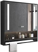 JRKSG Smart LED Bathroom Mirror Cabinet in Black